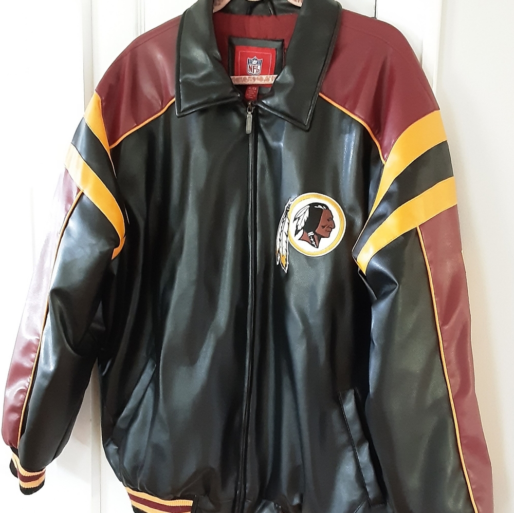 WASHINGTON REDSKINS FAUX LEATHER NFL JACKET SIZE XL